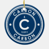 炭素元素青色セラミックオーナメント セラミックオーナメント (裏面)