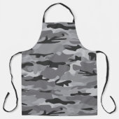 炭素朴黒と灰色の迷彩柄模様 エプロン (正面)