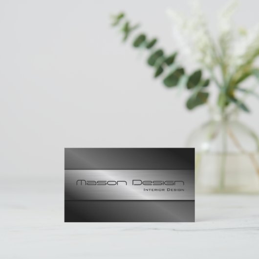 炭素繊維およびブラシ付きスチール製名刺 名刺 (スタンド正面)