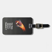 炭素繊維が燃えるサッカー ラゲッジタグ (正面横)