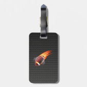 炭素繊維が燃えるサッカー ラゲッジタグ (裏面縦)