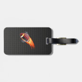 炭素繊維が燃えるサッカー ラゲッジタグ (裏面横)