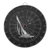 炭素繊維にクロムのような帆船 ダーツボード (正面)