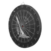 炭素繊維にクロムのような帆船 ダーツボード (正面右)