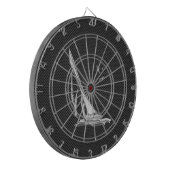 炭素繊維にクロムのような帆船 ダーツボード (正面左)