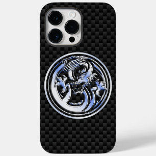 炭素繊維にクロムドラゴンクレスト Case-Mate iPhone 14 PRO MAXケース