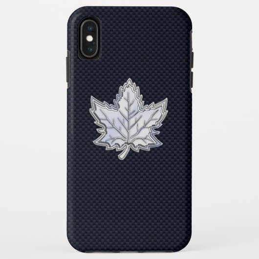 炭素繊維にクロームのようなカエデスタイリッシュ葉 Case-Mate iPhoneケース (裏面)