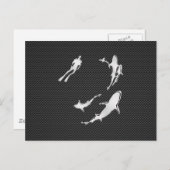 炭素繊維にサメを乗せたクロム様ダイバー ポストカード (正面/裏面)