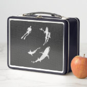 炭素繊維サメ付き銀ダイバースタイル メタルランチボックス (インサイチュ)