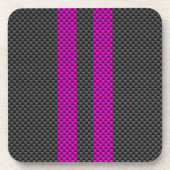 炭素繊維スタイルストライプのホットピンクレーシング コースター (正面)