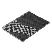 炭素繊維スタイルレーシングフラグ市松模様にの波プリント ノートブック (左側)