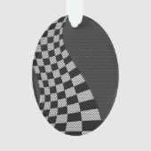 炭素繊維スタイルレーシングフラッグウェーブデコール オーナメント (正面)