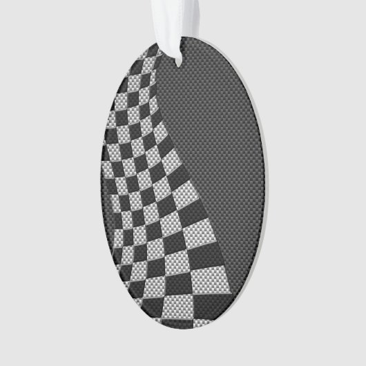 炭素繊維スタイルレーシングフラッグウェーブデコール オーナメント (正面)