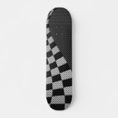 炭素繊維スタイルレーシングフラッグウェーブデコール スケートボード (正面)