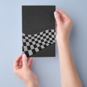 炭素繊維スタイルレーシングフラッグウェーブデコール チラシ (ハンドル)