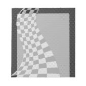 炭素繊維スタイルレーシングフラッグウェーブデコール ノートパッド (正面)