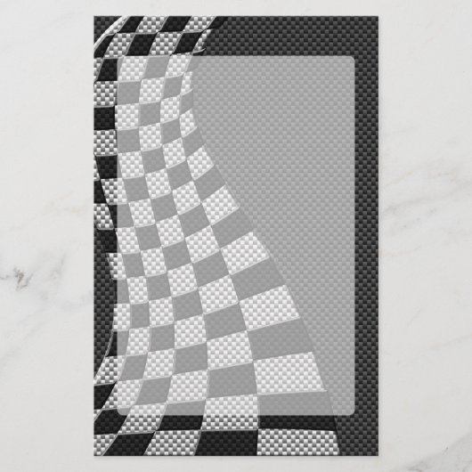 炭素繊維スタイルレーシングフラッグウェーブデコール 便箋 (正面)