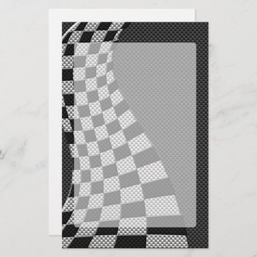 炭素繊維スタイルレーシングフラッグウェーブデコール 便箋 (正面/裏面)