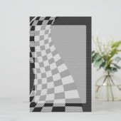 炭素繊維スタイルレーシングフラッグウェーブデコール 便箋 (スタンド正面)