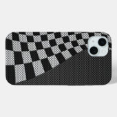 炭素繊維スタイルレーシングフラッグ波プリント Case-Mate iPhoneケース (裏面 (横))