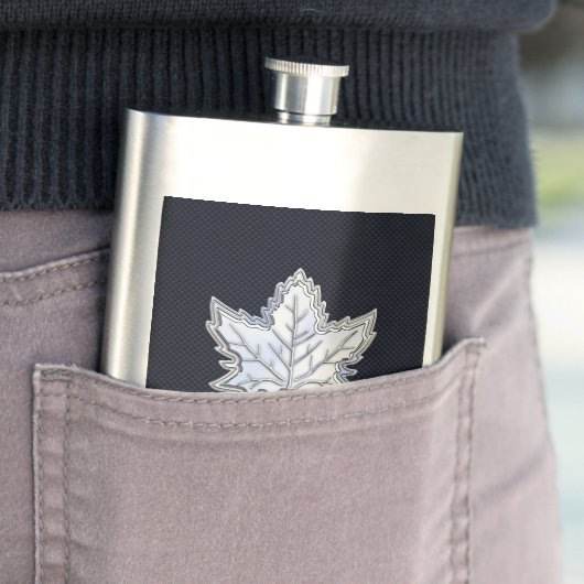 炭素繊維スタイル上のクロムのようなメープルリーフ フラスク (インサイチュ)