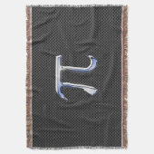 炭素繊維スタイル上のクロムのようなPi記号 スローブランケット (正面縦)