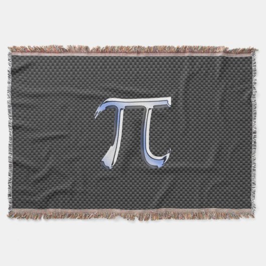 炭素繊維スタイル上のクロムのようなPi記号 スローブランケット (正面)