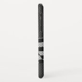 炭素繊維スタイル市松模様にレーシングフラッグ波 Case-Mate iPhoneケース (裏面/左)