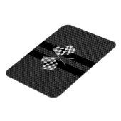 炭素繊維ストライプデコールのレーシングフラグスタイル マグネット (左側)