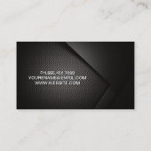 炭素繊維テクスチャの濃い背景 名刺 (裏面)