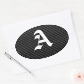 炭素繊維テクスチャ 楕円形シール (封筒)