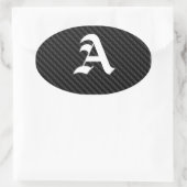 炭素繊維テクスチャ 楕円形シール (バッグ)