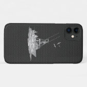 炭素繊維デコにクロームのような魚釣りボート Case-Mate iPhoneケース (裏面(横))