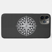 炭素繊維デコーラ上のクロムのようなコンパススター Case-Mate iPhoneケース (裏面(横))