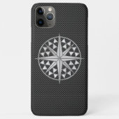 炭素繊維デコーラ上のクロムのようなコンパススター Case-Mate iPhoneケース (裏面)