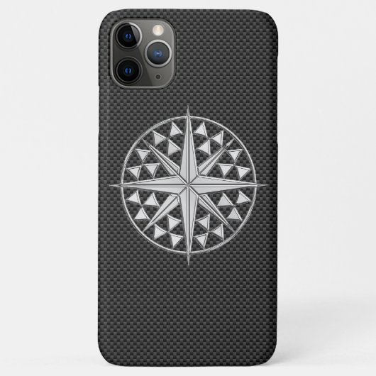 炭素繊維デコーラ上のクロムのようなコンパススター Case-Mate iPhoneケース (裏面)