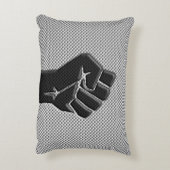 炭素繊維デコールにおける連帯拳 アクセントクッション (裏面(縦))