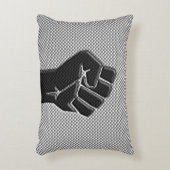 炭素繊維デコールにおける連帯拳 アクセントクッション (正面(垂直))