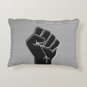 炭素繊維デコールにおける連帯拳 アクセントクッション (裏面)