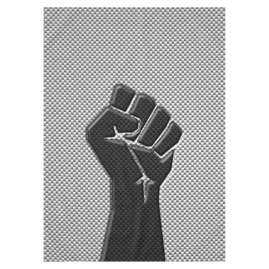 炭素繊維デコールにおける連帯拳 テーブルクロス (正面)