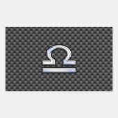 炭素繊維デコールの〔占星術の〕十二宮図記号 長方形シール (正面)