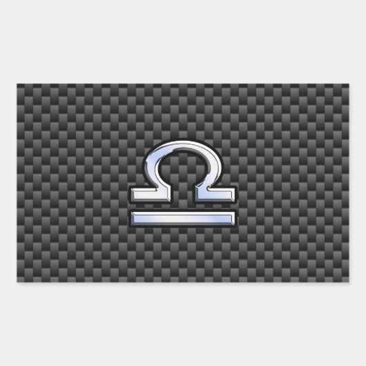 炭素繊維デコールの〔占星術の〕十二宮図記号 長方形シール (正面)