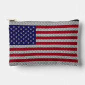炭素繊維デコールプリントに関する米国国旗 アクセサリーポーチ (正面)