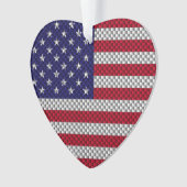 炭素繊維デコールプリントに関する米国国旗 オーナメント (正面)