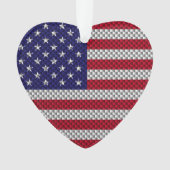 炭素繊維デコールプリントに関する米国国旗 オーナメント (正面)