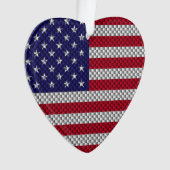 炭素繊維デコールプリントに関する米国国旗 オーナメント (正面)