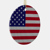 炭素繊維デコールプリントに関する米国国旗 セラミックオーナメント (右)