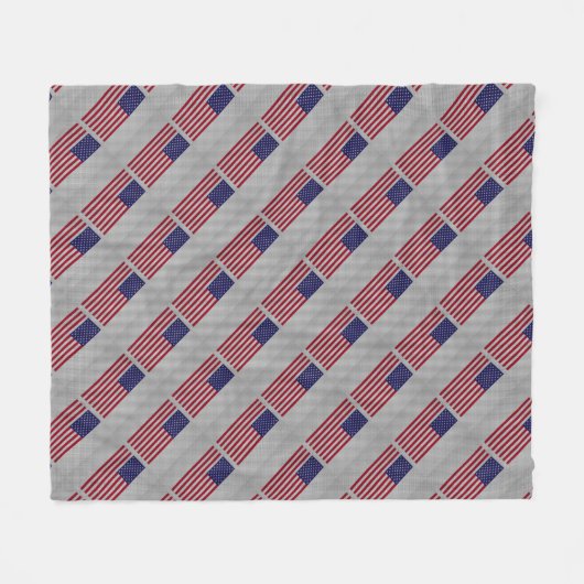 炭素繊維デコールプリントに関する米国国旗 フリースブランケット (正面(横))