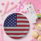 炭素繊維デコールプリントに関する米国国旗 ペーパープレート (パーティー)