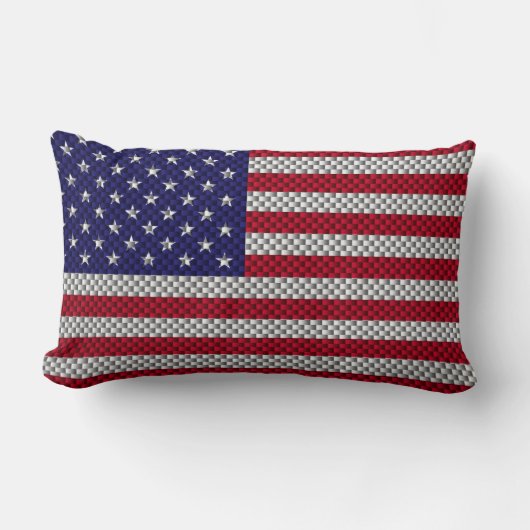 炭素繊維デコールプリントに関する米国国旗 ランバークッション (正面)